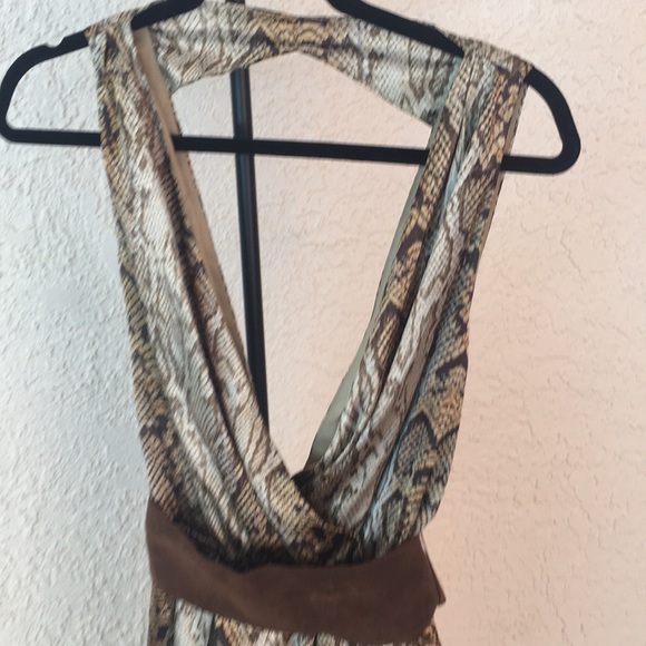 Mango python print plunge dress size 6 NWT - Picture 3 of 7